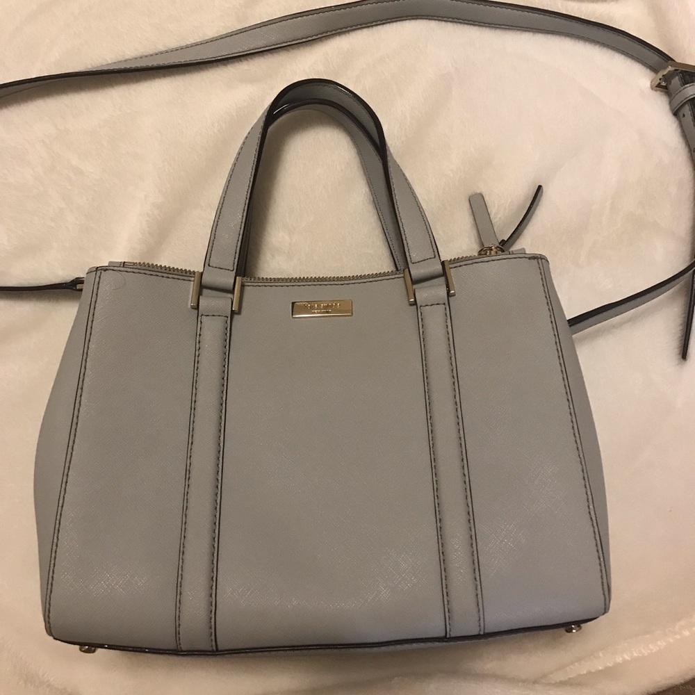 KateSpade grey crossbody with detachable strap